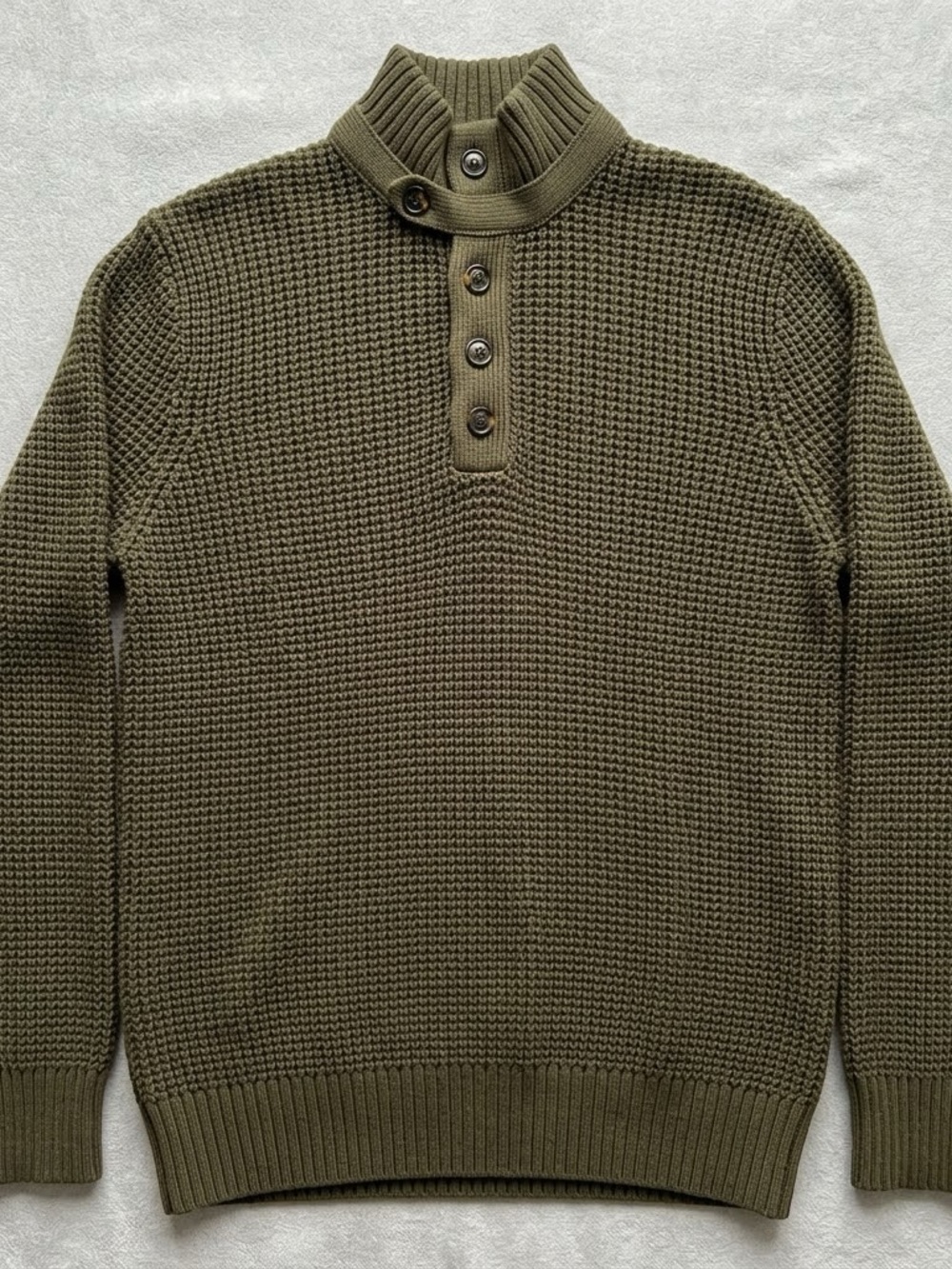Banana Republic 100% Cotton Waffle Knit Sweater XXL Tall Olive